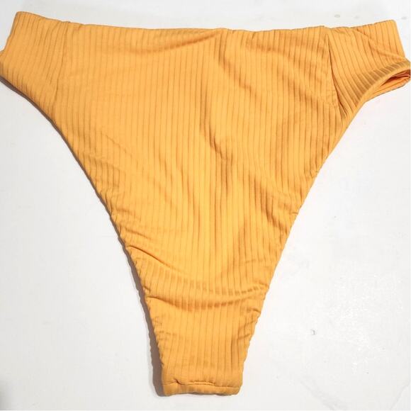 Vitamin A Sienna High Waist Cheeky Cut EcoRib Bikini Bottom Iced Mango L - Picture 4 of 8